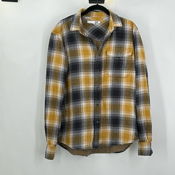 NSF Intentionally Distressed Flannel Button Down Mens Shirt Size Small - Picture 1 of 8